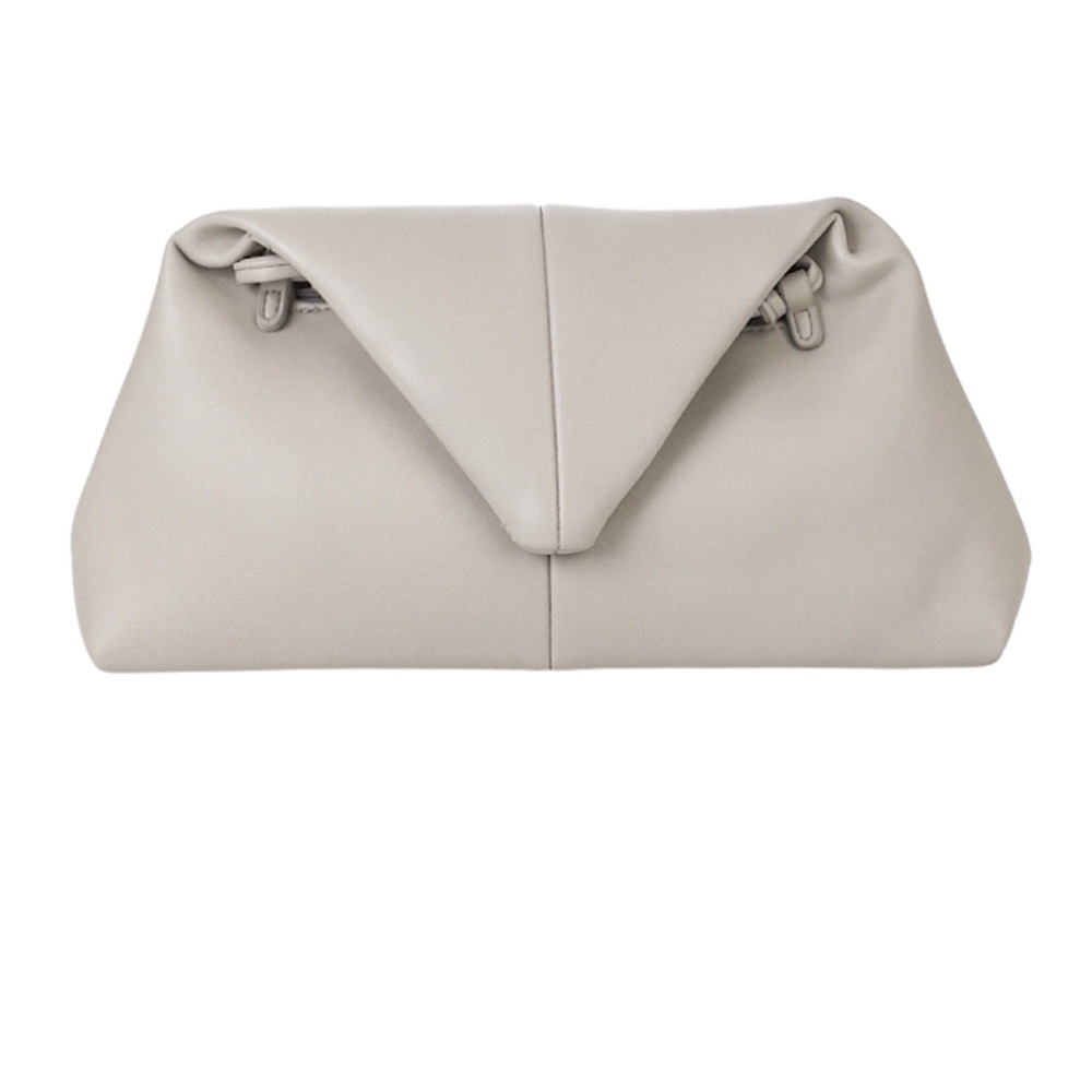 Gray Vegan Leather Flap Handbag
